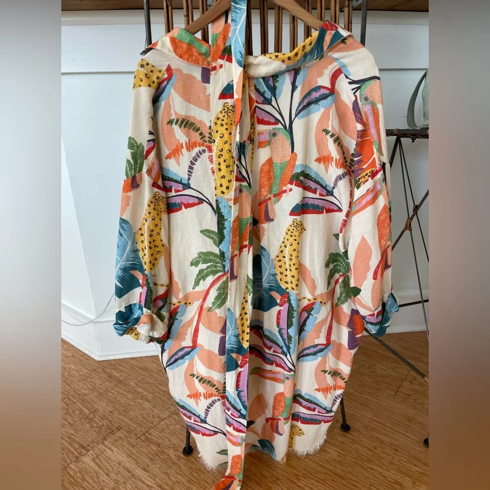 Shore linen tunic style tie dress - Picture 5 of 5